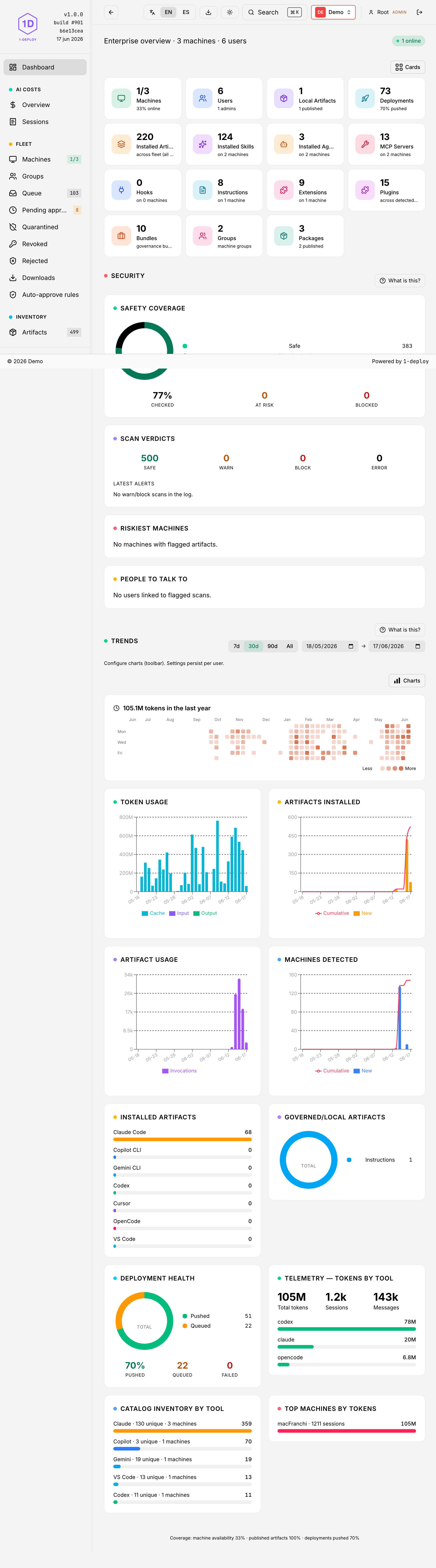 1-deploy · dploynow — Control plane for AI coding agents